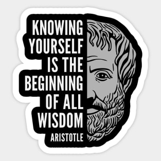 Aristotle Popular Inspirational Quote: Knowing Yourself Sticker